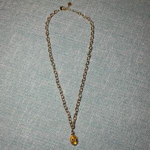 Elegant Gold Necklace with Yellow Murano Glass Pendant